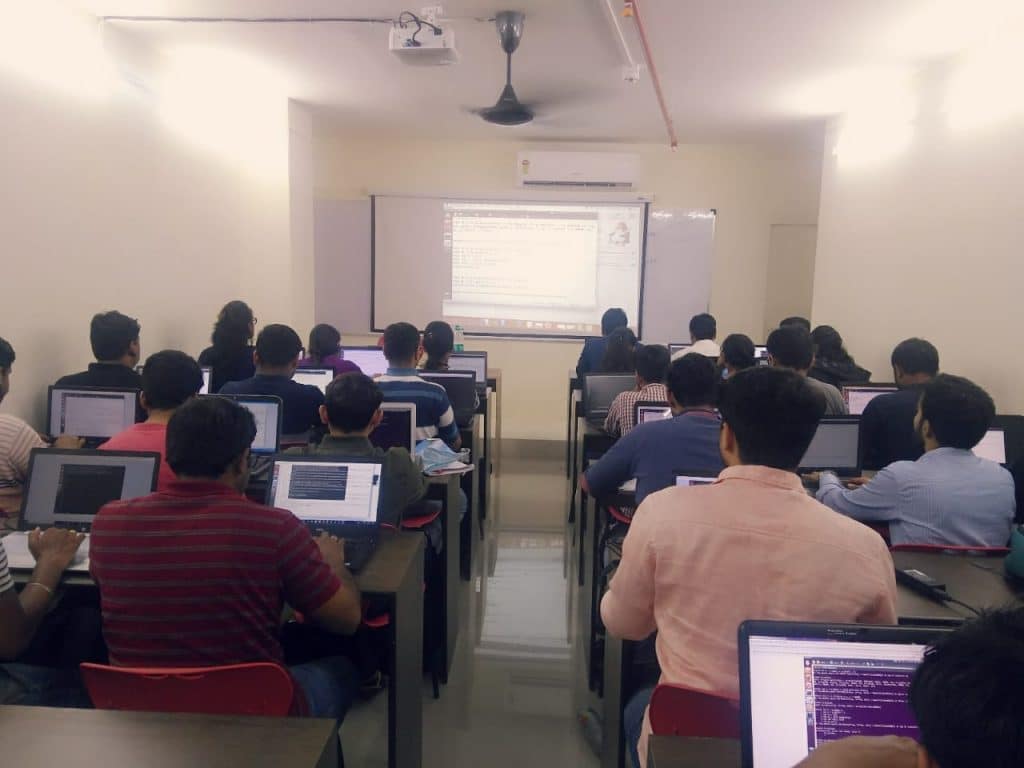 Students doing assignments in Vaibhav Sir Data Science class